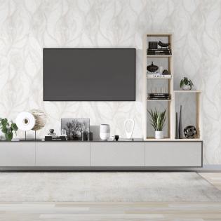 Tapeta Sintra River 526828 geometryczna fale beżowe