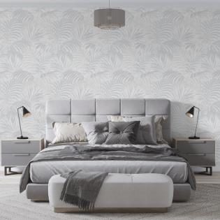 Tapeta Sintra Selva 454022 liście palmy szare