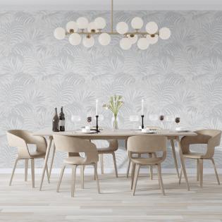 Tapeta Sintra Selva 454022 liście palmy szare