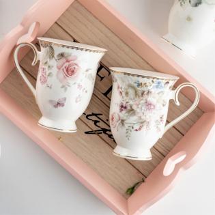 Villa Italia Margaret Kubek 340ml kolorowe kwiaty i motyle