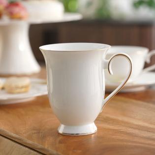 Villa Italia Denise Kubek porcelanowy 340ml biały ze złotą obwódką