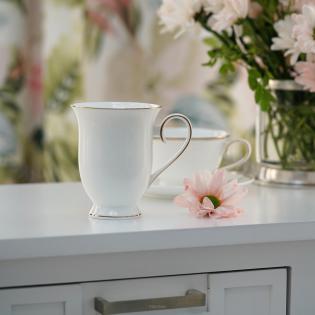 Villa Italia Denise Kubek porcelanowy 340ml biały ze złotą obwódką