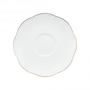 Villa Italia Denise Filiżanka ze spodkiem do herbaty 200ml biała ze złotą obwódką