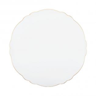Villa Italia Denise Patera do ciasta 30cm biała ze złotą obwódką