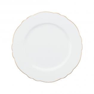 Villa Italia Denise Talerzyk deserowy 20cm biały ze złotą obwódką