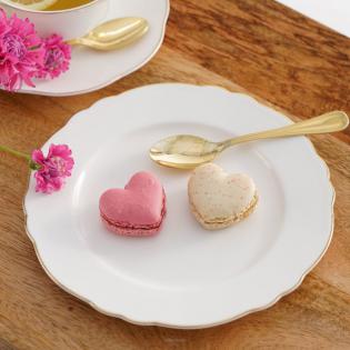 Villa Italia Denise Talerzyk deserowy 20cm biały ze złotą obwódką