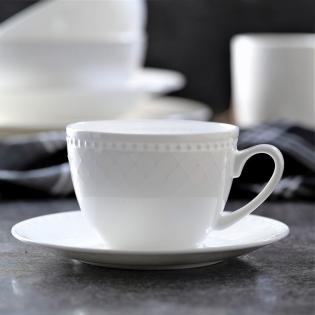 Villa Italia Roma White Filiżanka ze spodkiem 250ml biała