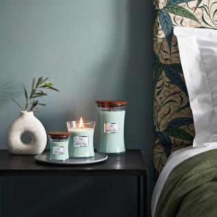 Woodwick Sagewood and Seagrass świeca zapachowa elipsa z knotem drewnianym