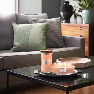 Woodwick Yuzu Blooms świeca zapachowa mała z drewnianym knotem