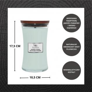 Woodwick Sagewood and Seagrass świeca zapachowa duża z knotem drewnianym