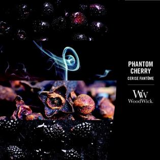 Woodwick Phantom Cherry świeca zapachowa średnia z drewnianym knotem