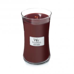 Woodwick Black Cherry świeca zapachowa duża z drewnianym knotem
