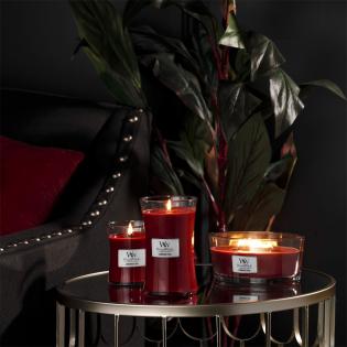 Woodwick Cinnamon Chai świeca zapachowa średnia z drewnianym knotem