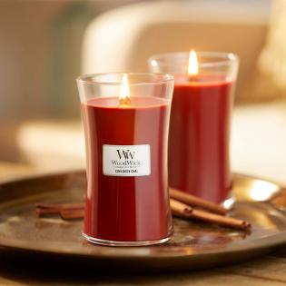 Woodwick Cinnamon Chai świeca zapachowa duża z drewnianym knotem