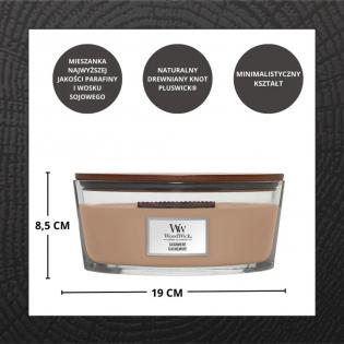 Woodwick Cashmere świeca zapachowa elipsa z drewnianym knotem