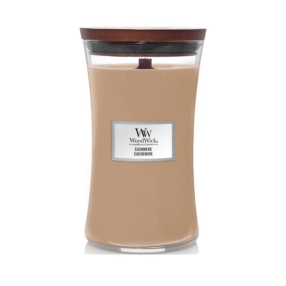 Woodwick Cashmere świeca zapachowa duża z drewnianym knotem