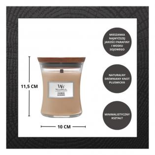 Woodwick Cashmere świeca zapachowa średnia z drewnianym knotem