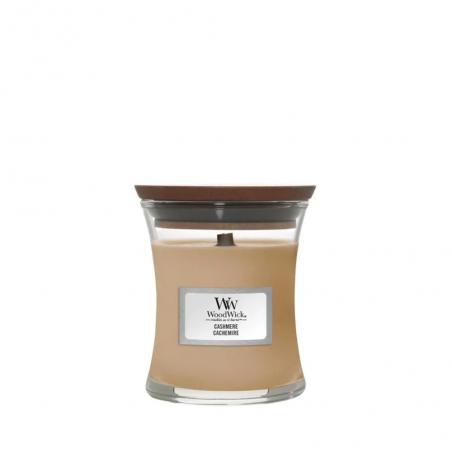 Woodwick Cashmere świeca zapachowa mała z drewnianym knotem