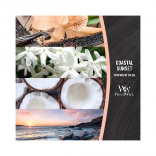 Woodwick Coastal Sunset świeca zapachowa elipsa z drewnianym knotem