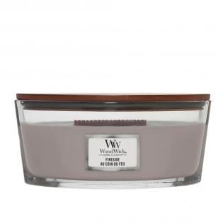 Woodwick Fireside świeca zapachowa elipsa z drewnianym knotem