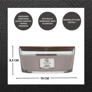 Woodwick Fireside świeca zapachowa elipsa z drewnianym knotem
