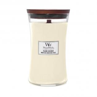 Woodwick Island Coconut świeca zapachowa duża z drewnianym knotem