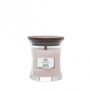 Woodwick Rosewood świeca zapachowa mała z drewnianym knotem