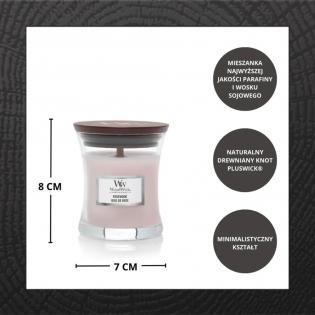 Woodwick Rosewood świeca zapachowa mała z drewnianym knotem