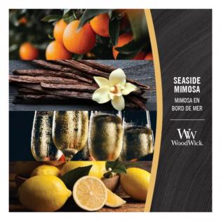 Woodwick Seaside Mimosa świeca zapachowa średnia z drewnianym knotem