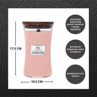 Woodwick Pressed Blooms and Patchouli świeca zapachowa duża z drewnianym knotem