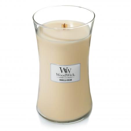 Woodwick Vanilla Bean świeca zapachowa duża z drewnianym knotem