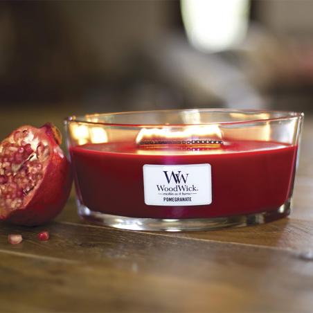 Woodwick Pomegranate świeca zapachowa elipsa z drewnianym knotem