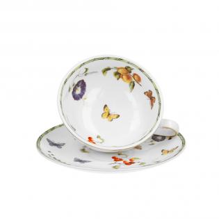 Duo Sweet Dream Filiżanka 220ml ze spodkiem owoce i motyle