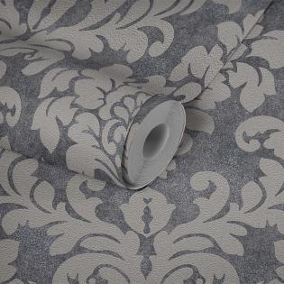 Tapeta ścienna AS Creation Trendwall 37270-1 ornamenty szare brokat