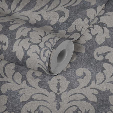 Tapeta ścienna AS Creation Trendwall 37270-1 ornamenty szare brokat