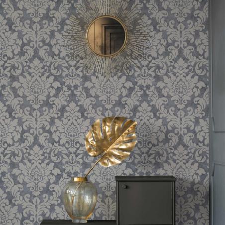 Tapeta ścienna AS Creation Trendwall 37270-1 ornamenty szare brokat