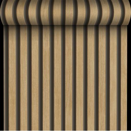 Tapeta ścienna Grandeco Ciara A63601 lamele 3D brązowe