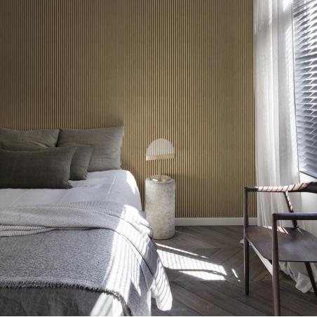 Tapeta ścienna Grandeco Ciara A63601 lamele 3D brązowe