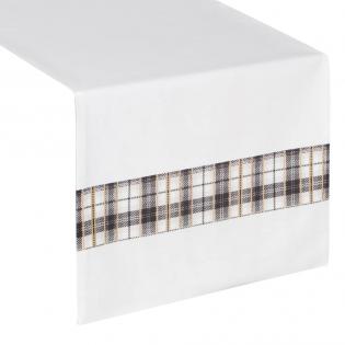 Bieżnik świąteczny Angel 01 welwetowy 40x140 kratka biało-czarna