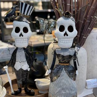 Figurka z metalu Halloween pan pani Kościotrup 56cm 1 szt.