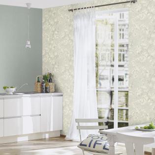 Tapeta Rasch Country Charme 456752 kwiaty wiśni szare kremowe
