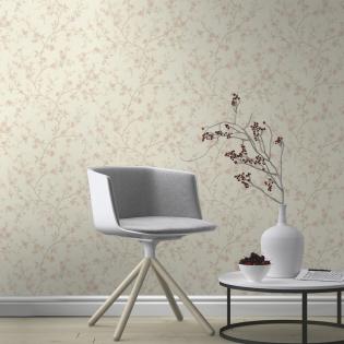 Tapeta Rasch Country Charme 456745 kwiaty wiśni różowe kremowe