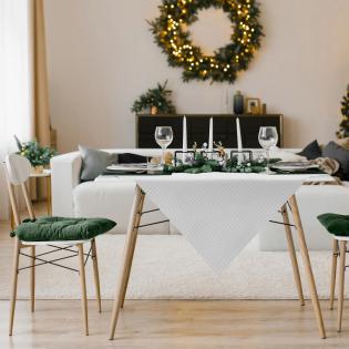 Bieżnik świąteczny Flash 1 85x85cm kratka srebrna