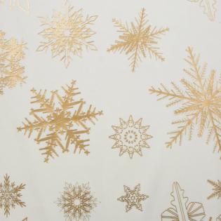 Bieżnik świąteczny Joy 5B 85x85cm welwetowy biały śnieżynki złote