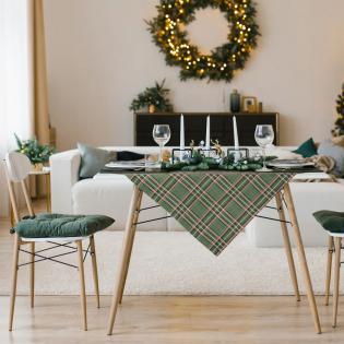 Bieżnik świąteczny Look 85x85cm krata zielona
