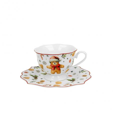 Duo Christmas Cuties filiżanka ze spodkiem 220ml Ciasteczkowy Ludzik