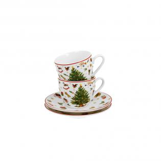 Christmas Tree filiżanka świąteczna espresso ze spodkiem 90ml 2 szt.