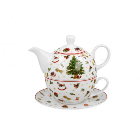 Duo Christmas Tree dzbanek z filiżanką świąteczną ze spodkiem 350ml Choinka świąteczna