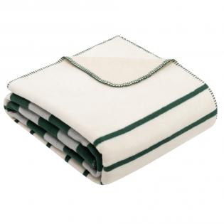 Koc s.Oliver 3522-700 pasy zielone kremowe 150x200