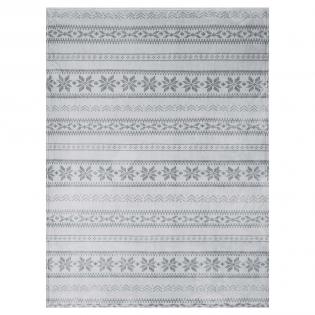 Koc świąteczny z poszewką s.Oliver Norwegian Set 3759-800 śnieżynki szare 150x200